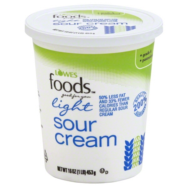 slide 1 of 1, Lowes Foods Sour Cream Light, 16 oz