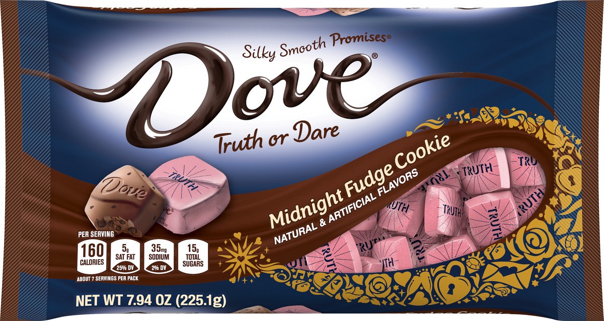 slide 1 of 5, DOVE PROMISES Midnight Fudge Cookie Chocolate Valentine Candy, 7.94 oz, 7.94 oz