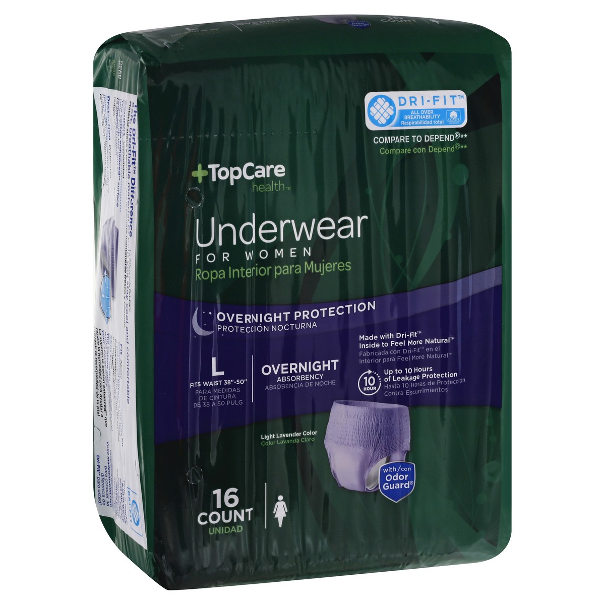 slide 2 of 9, TopCare Health For Women Overnight Large Underwear 16 ea, 16 ct