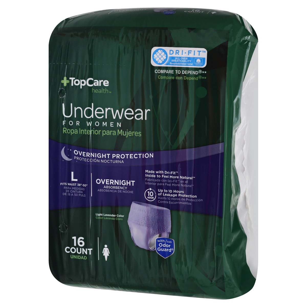 slide 3 of 9, TopCare Health For Women Overnight Large Underwear 16 ea, 16 ct