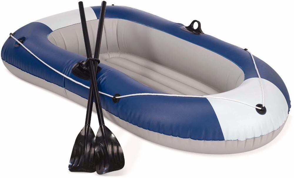 slide 1 of 1, Sungear 2-Person Inflatable Boat With Oars, 74 x 45 in (deflated)