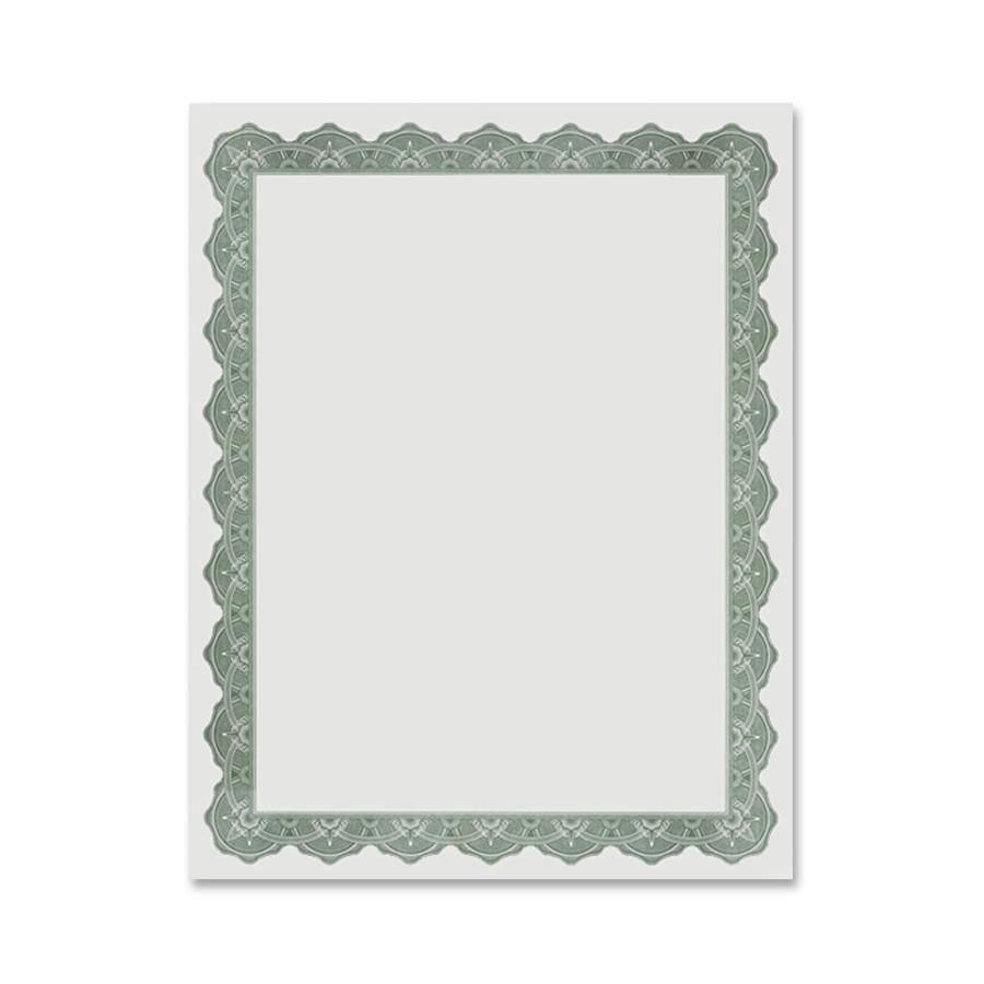 slide 2 of 2, Geographics 30% Recycled Blank Parchment Certificates, Optima Green, 25 ct; 8 1/2 in x 11 in
