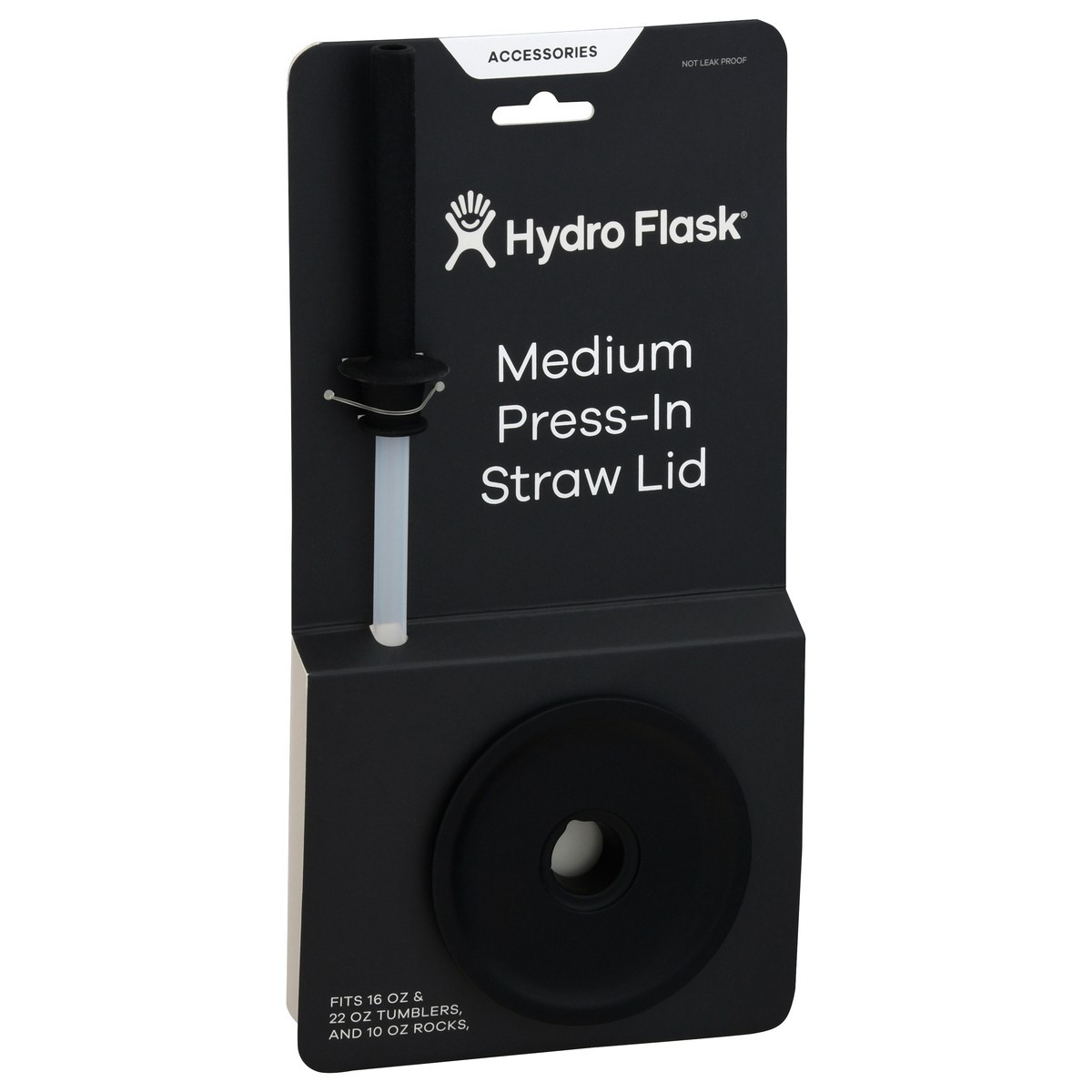 slide 5 of 9, Hydro Flask Medium Press-In Straw Lid Black, 1 ct