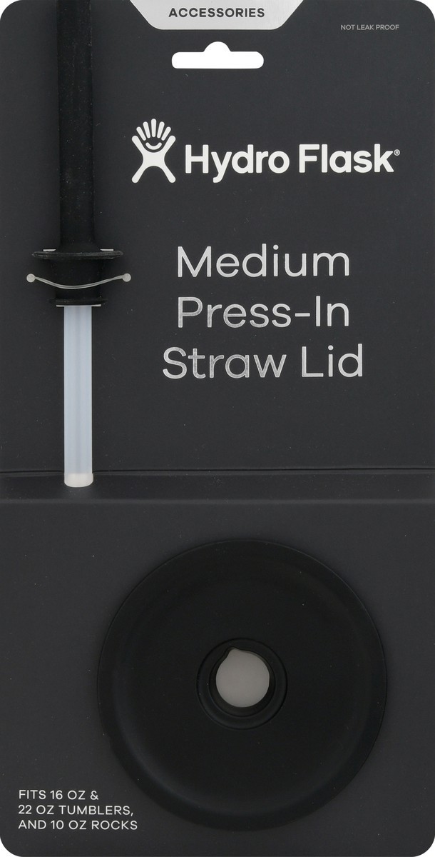 slide 1 of 9, Hydro Flask Medium Press-In Straw Lid Black, 1 ct