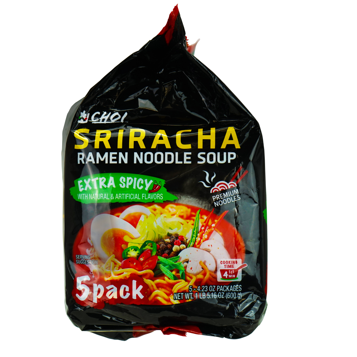 slide 12 of 21, Choi Sriracha Ramen Pouch Extra Spicy 5pk/4.23oz, 5 ct; 4.23 oz