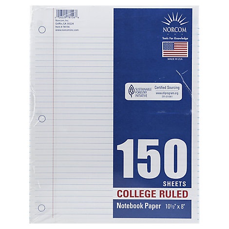 slide 1 of 1, Top Flight Filler Paper College Rule, 1 ct