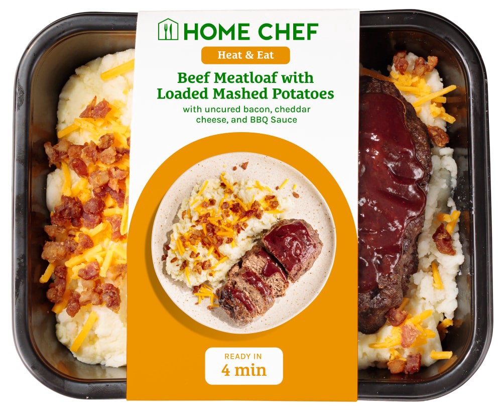 slide 1 of 2, Home Chef Heat & Eat Beef Meatloaf With Loaded Mashed Potatoes, 10 oz