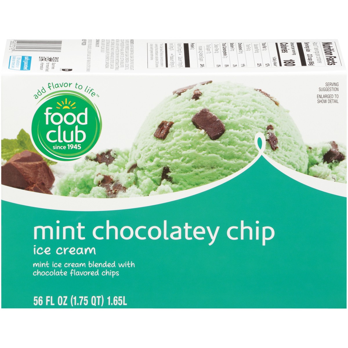 slide 2 of 14, Food Club Mint Chocolatey Chip Ice Cream, 56 fl oz