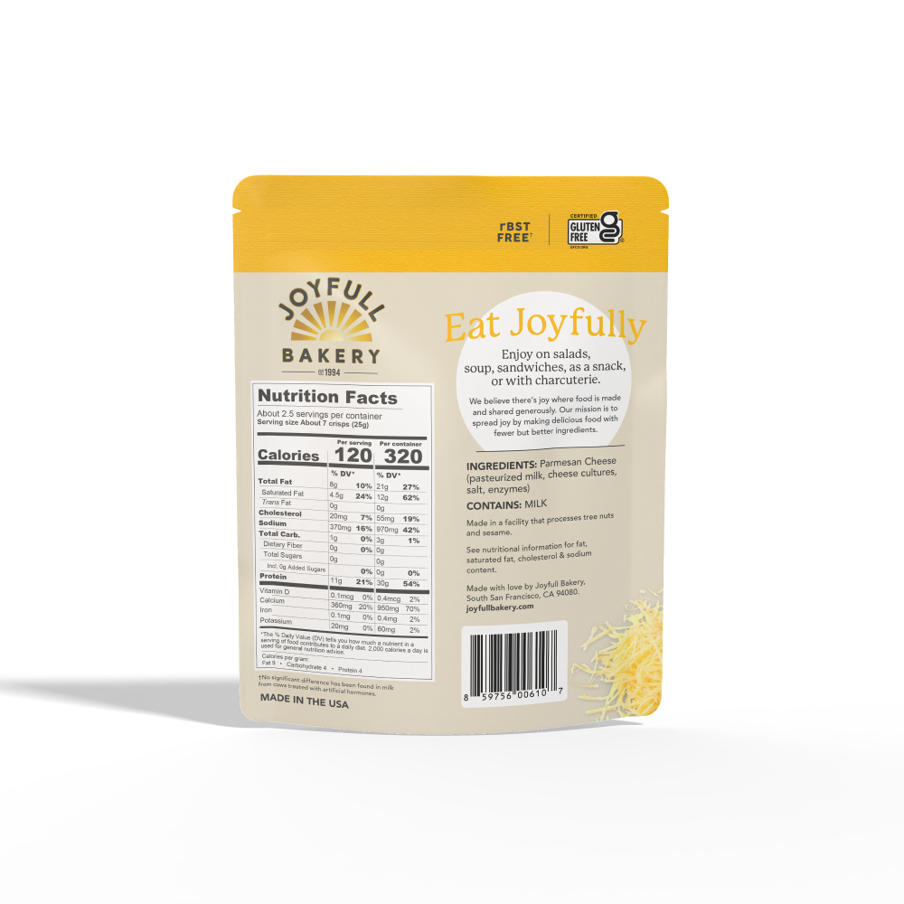 slide 2 of 2, Joyfull Bakery Original Gluten Free Parmesan Thin Crisps, 2.2 oz