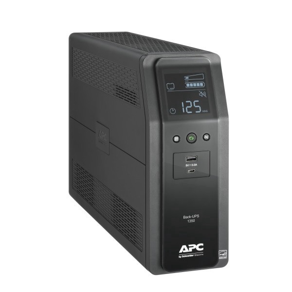 slide 4 of 7, APC Back-Ups Pro 10-Outlet Tower Uninterruptible Power Supply, 1,350Va/810 Watts, Bn1350M2, 1 ct
