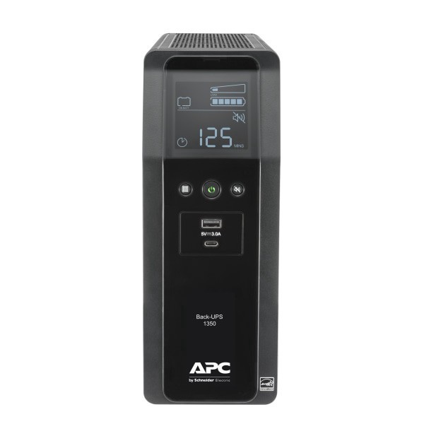 slide 3 of 7, APC Back-Ups Pro 10-Outlet Tower Uninterruptible Power Supply, 1,350Va/810 Watts, Bn1350M2, 1 ct