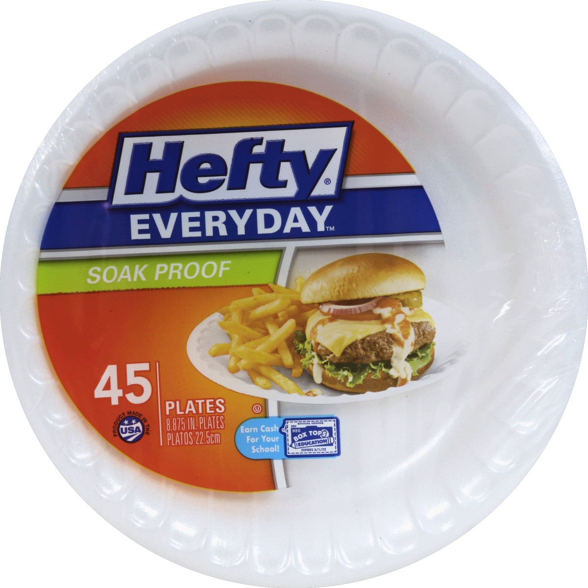 slide 1 of 4, Hefty White Everydy 8 7/8In Plate, 45 ct