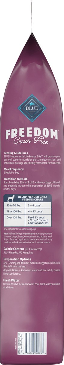 slide 2 of 13, Blue Buffalo Freedom Grain Free Natural Adult Large Breed Dry Dog Food, Beef 24-lb, 24 lb