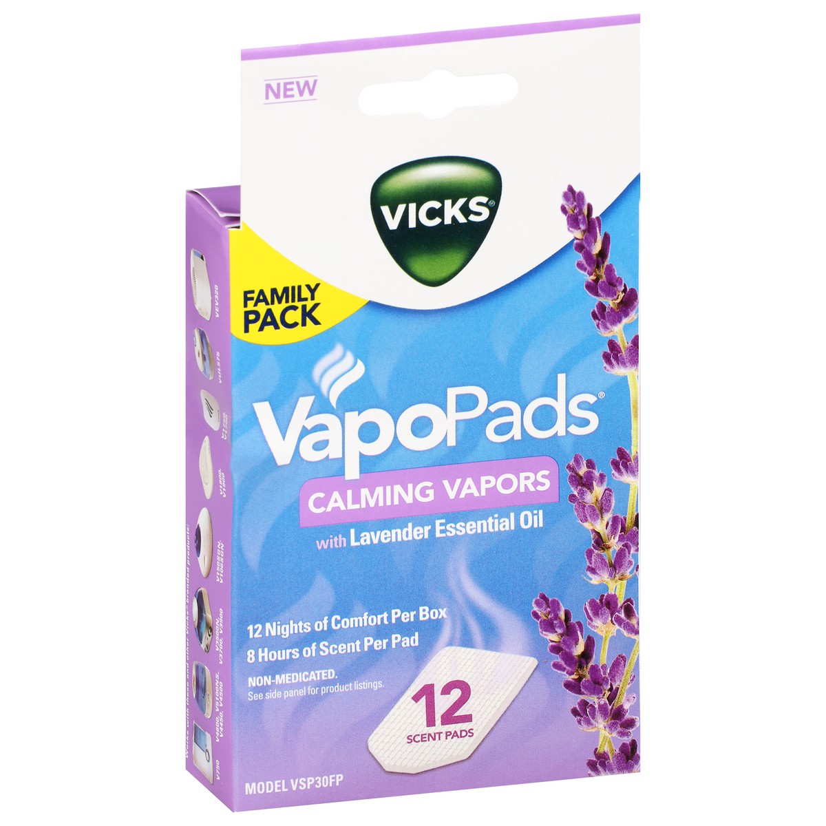 slide 2 of 9, Vicks VapoPads Calming Vapors with Lavender Essential Oil Family Pack 12 ea, 12 ct