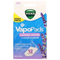 Vicks VapoPads Calming Vapors with Lavender Essential Oil Family Pack 12 ea