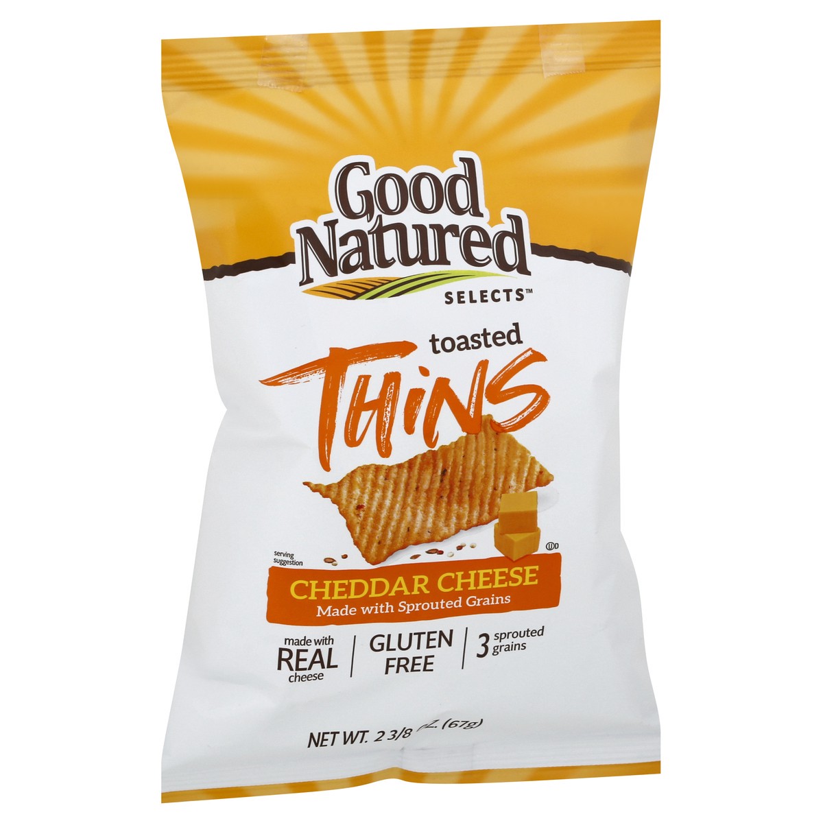 slide 3 of 9, Good Natured Cheddar Cheese Toasted Thins 2.375 oz, 2.375 oz