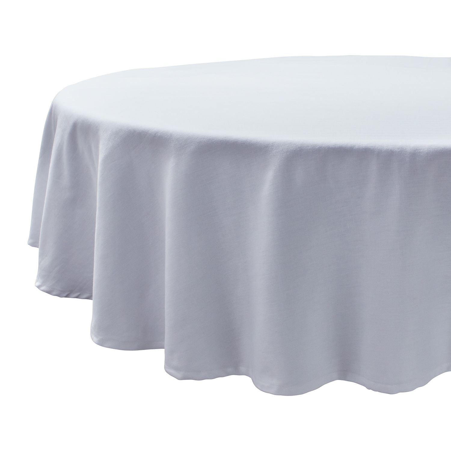 slide 1 of 1, Sur La Table Round Herringbone Tablecloth, White, 70 in