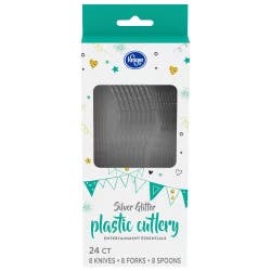 Kroger Silver Glitter Plastic Cutlery