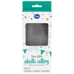 Kroger Silver Glitter Plastic Cutlery