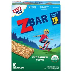 Zbar - Iced Oatmeal Cookie - Soft Baked Whole Grain Snack Bars - USDA Organic - Non-GMO - Plant-Based - 1.27 oz. (18 Pack)