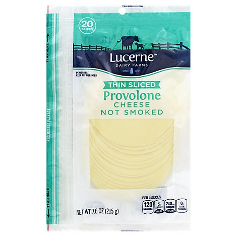 slide 1 of 1, Lucerne Cheese Provolone Thin Slice, 7.6 oz