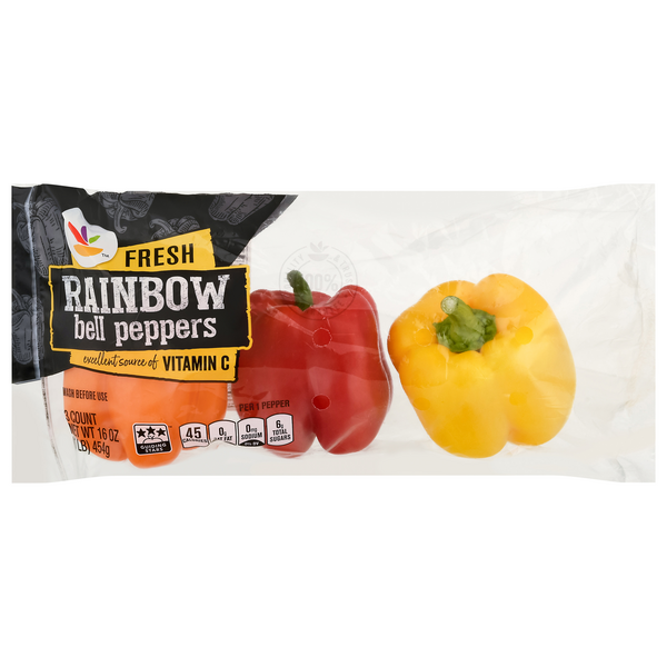 slide 1 of 1, Giant Rainbow Bell Peppers, 3 ct