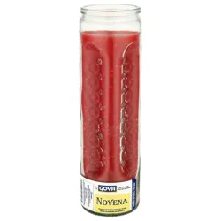 Goya Novena Red Tall Tumbler 8 Inch Glass Candle