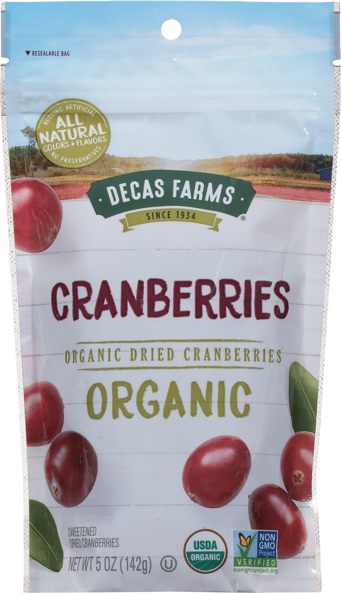 slide 6 of 9, Decas Farms Dried Organic Cranberries 5 oz, 5 oz