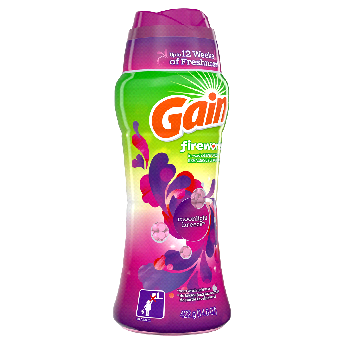 slide 5 of 5, Gain Fireworks Moonlight Breeze In-Wash Scent Booster, 14.8 oz