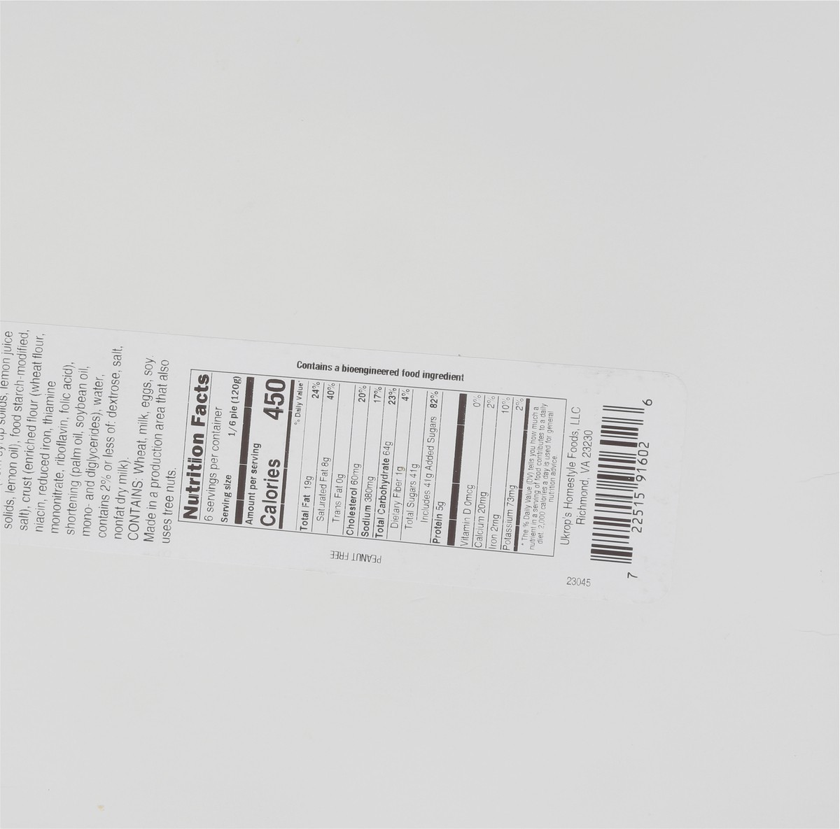 slide 8 of 13, Ukrop's Lemon Chess Pie 25 oz, 25 oz