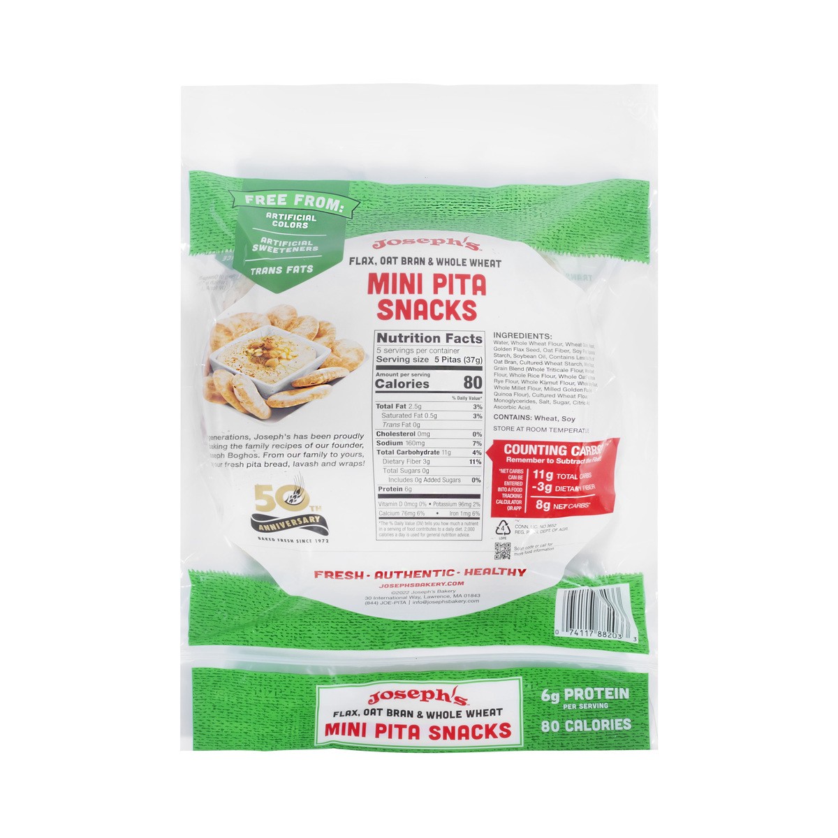 slide 5 of 9, Joseph's Mini Pita Snacks, 6 oz Bag, 6.5 oz