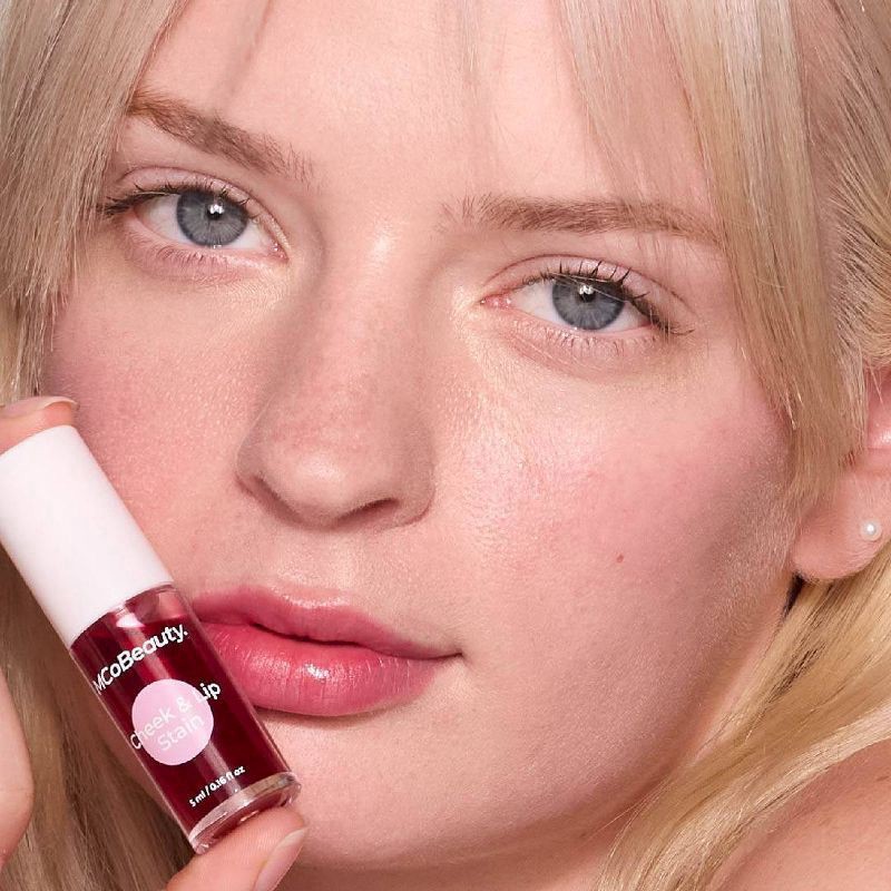 slide 8 of 9, MCoBeauty Cheek & Lip Stain 2-in-1 Liquid Tint - Rosy Red, 1 ct