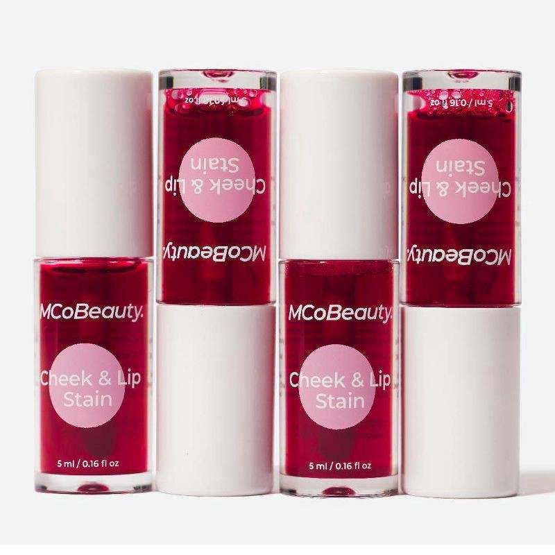 slide 9 of 9, MCoBeauty Cheek & Lip Stain 2-in-1 Liquid Tint - Rosy Red, 1 ct