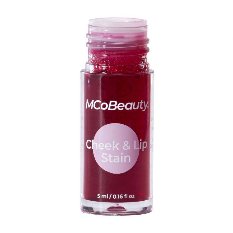 slide 7 of 9, MCoBeauty Cheek & Lip Stain 2-in-1 Liquid Tint - Rosy Red, 1 ct