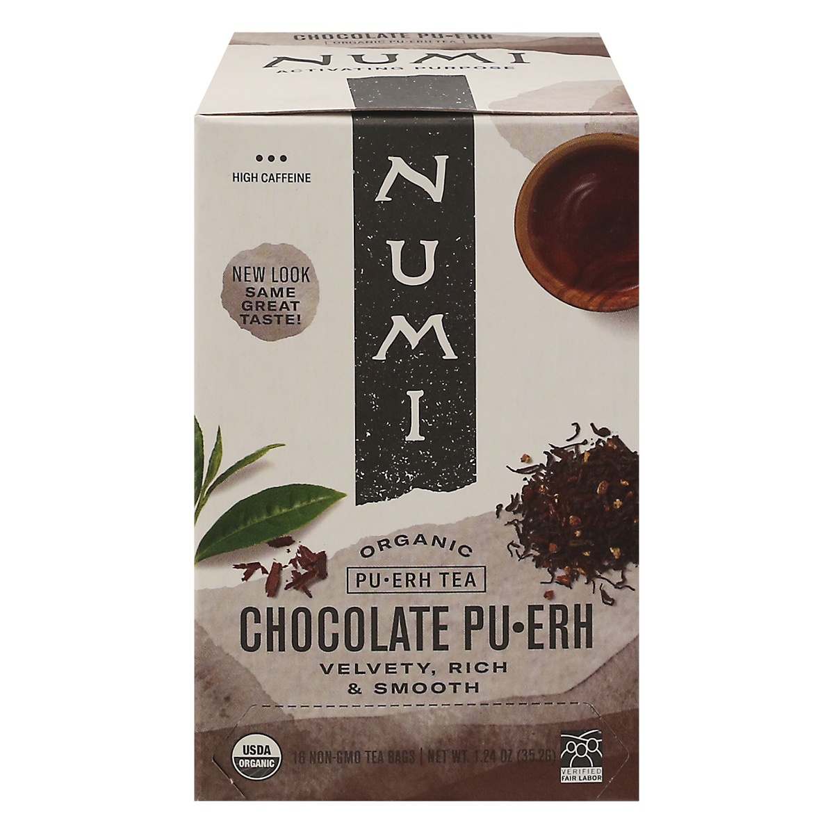 slide 1 of 1, Numi Organic Chocolate Pu Erh Tea, 16 ct