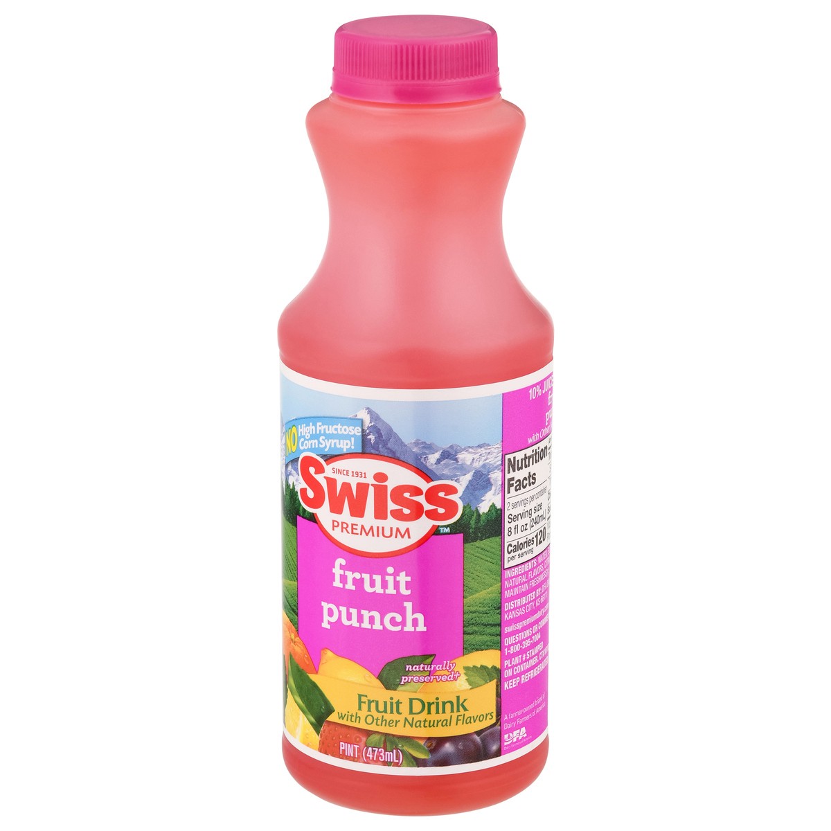 slide 10 of 13, Swiss Premium Fruit Punch Fruit Drink - 1 pint, 16 oz