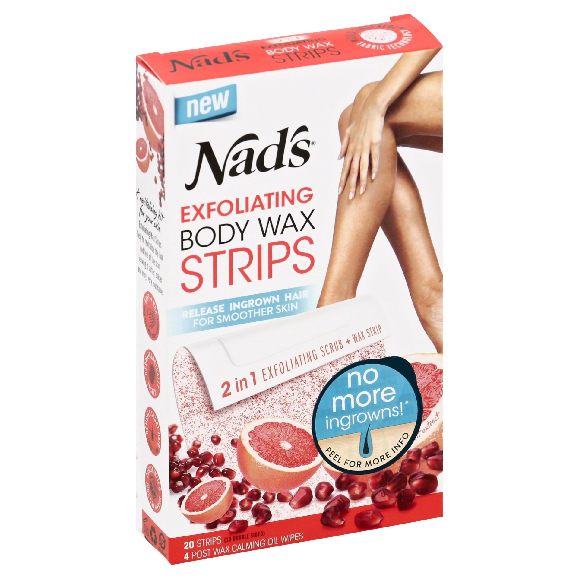 slide 1 of 1, Nad's Exfoliating Strips, 20 ct
