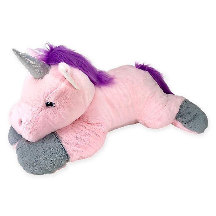 slide 1 of 1, Animal Adventure Jumbo Floppy Rainbow Unicorn - Pink, 28 in