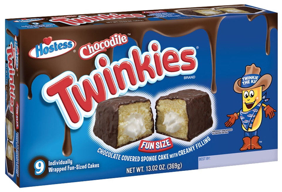 slide 1 of 4, Hostess Chocodile Twinkies Fun Size Snack Cakes 9 Ct Box, 13.02 oz