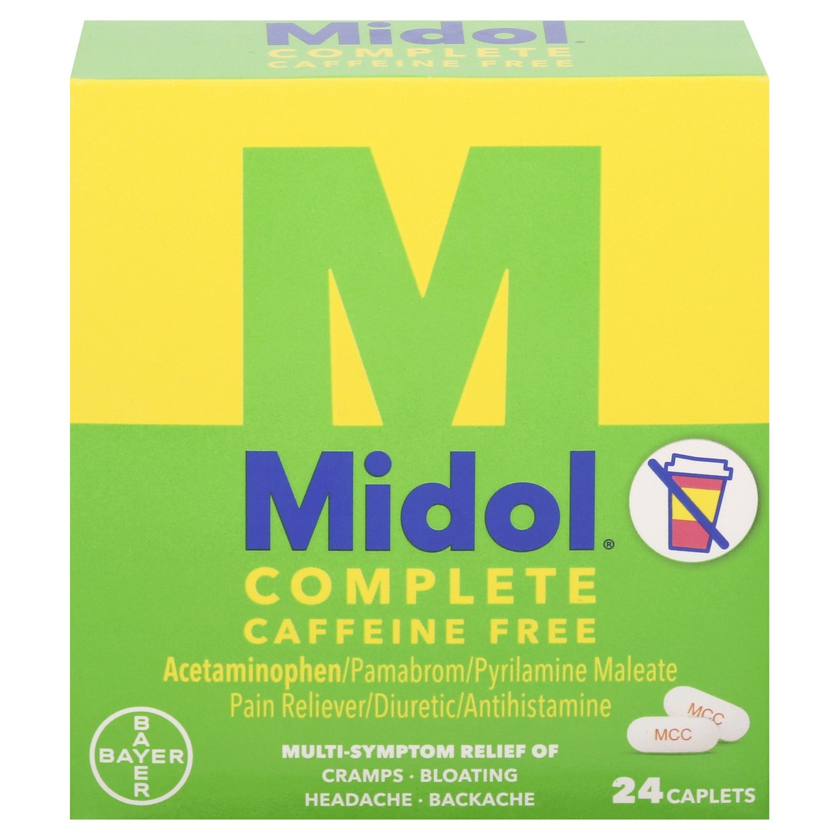 slide 1 of 10, Midol Complete Caffeine Free, 24 ct