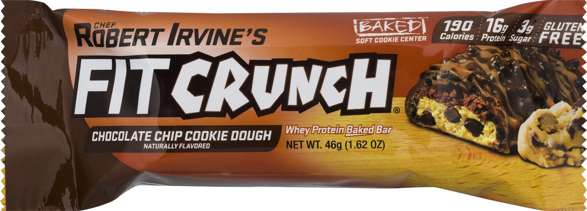 slide 11 of 12, FITCRUNCH High Protein Chocolate Chip Cookie Dough Baked Bar 1.62 oz, 46 oz