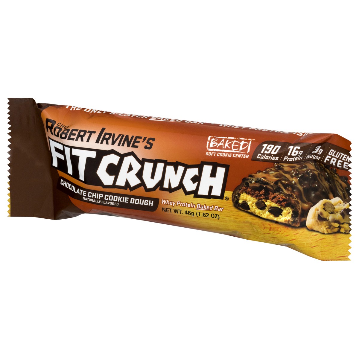 slide 7 of 12, FITCRUNCH High Protein Chocolate Chip Cookie Dough Baked Bar 1.62 oz, 46 oz