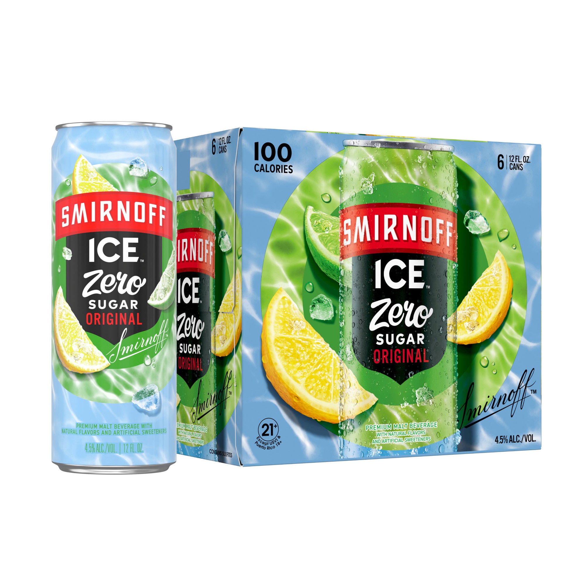 slide 1 of 10, Smirnoff Zero Sugar Original 6PK 12oz Cans, 72 oz