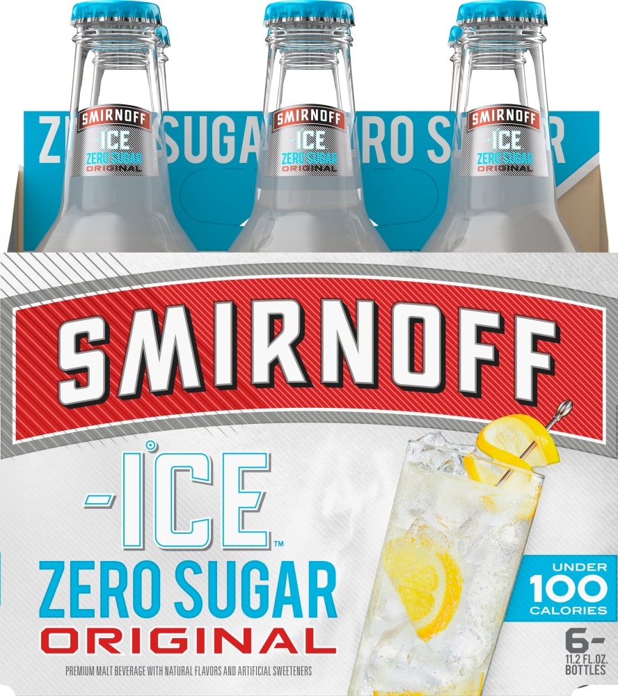slide 1 of 4, Smirnoff Ice Original Zero Sugar, 6 ct; 11.2 oz