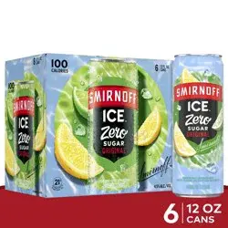 Smirnoff Ice Original Zero Sugar Sparkling Citrus Lime Drink, 12oz Cans, 6pk