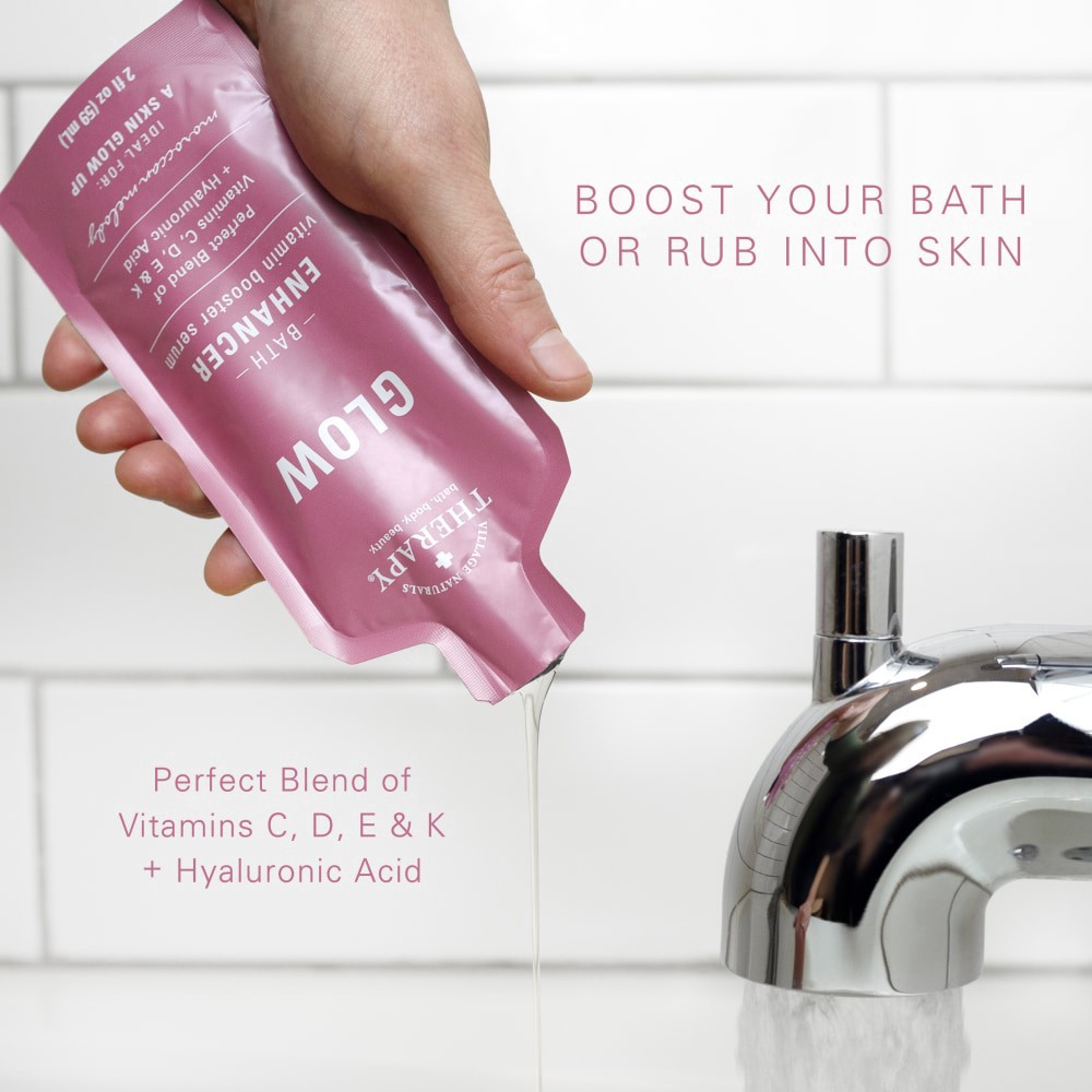 slide 2 of 6, Village Naturals Therapy Glow Bath Enhancer, 2 fl oz