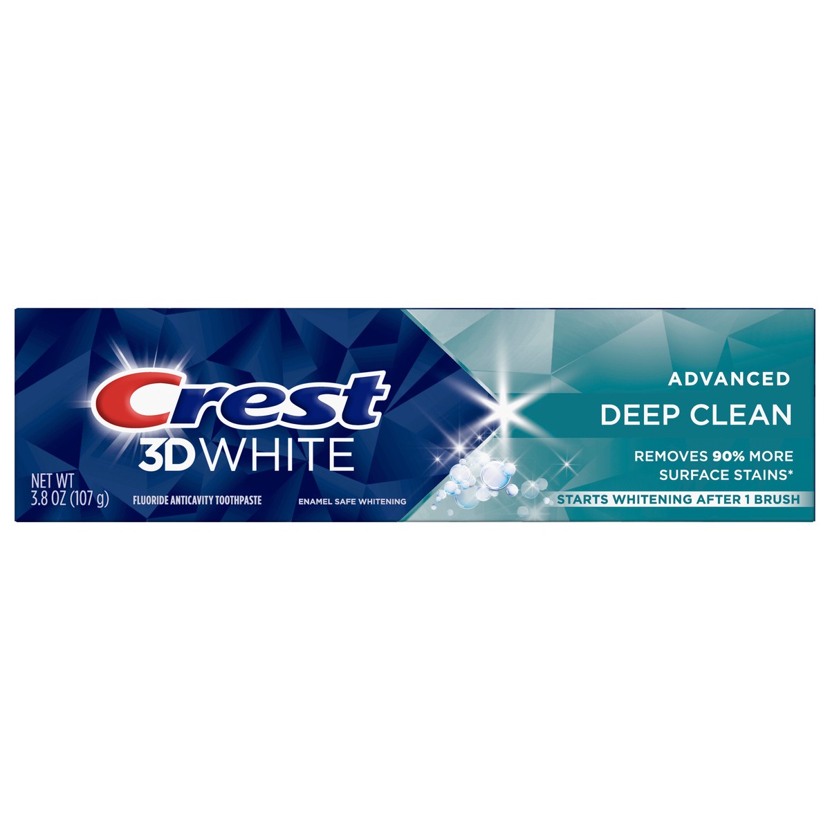 slide 1 of 2, Crest 3D White Advanced Deep Clean, Teeth Whitening Toothpaste, 3.8 oz, 4.1 oz