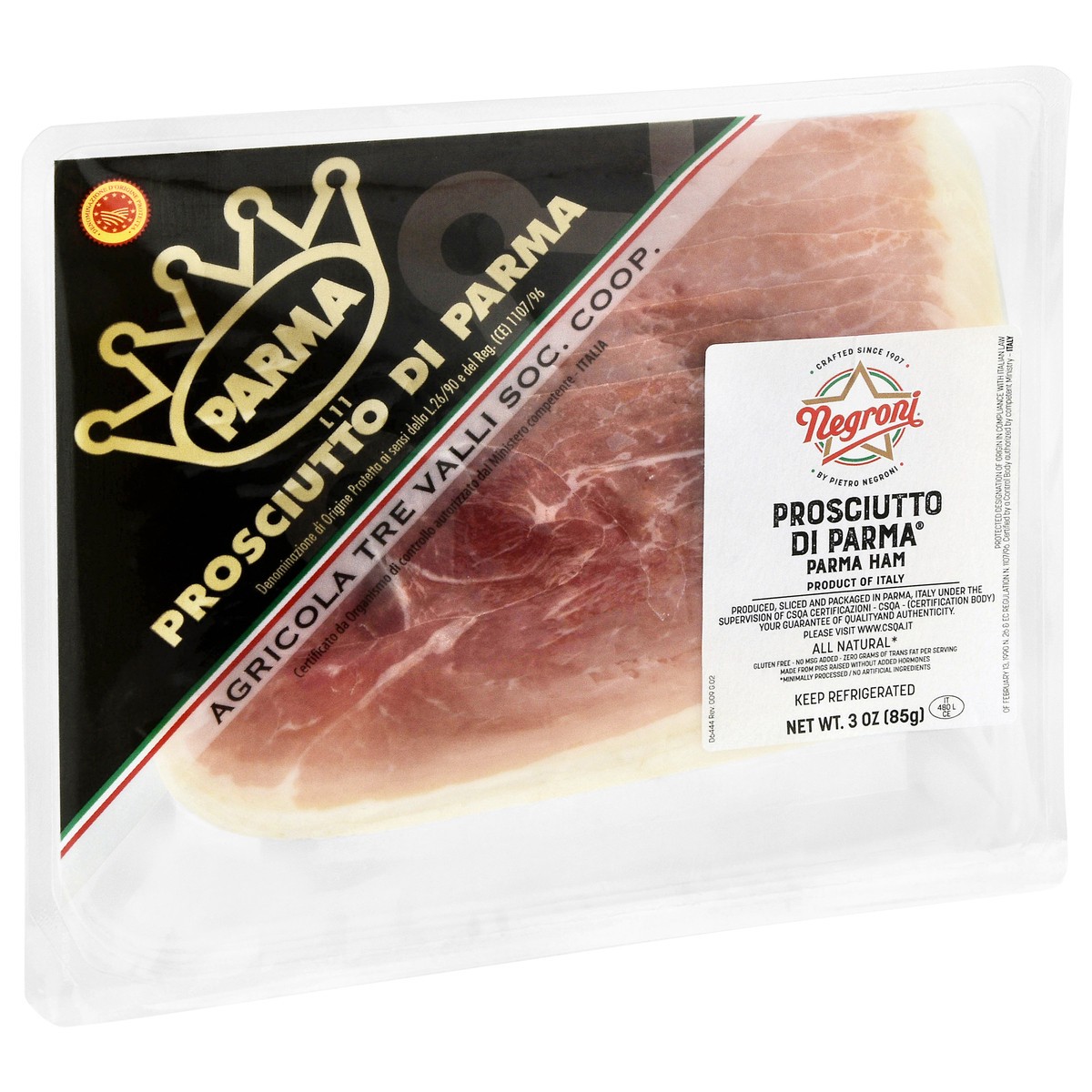 slide 3 of 4, Negroni Prosciutto Di Parma Sliced - 3 OZ, 3 oz
