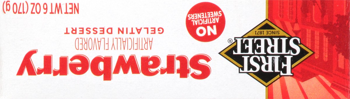 slide 12 of 12, First Street Strawberry Gelatin, 6 oz