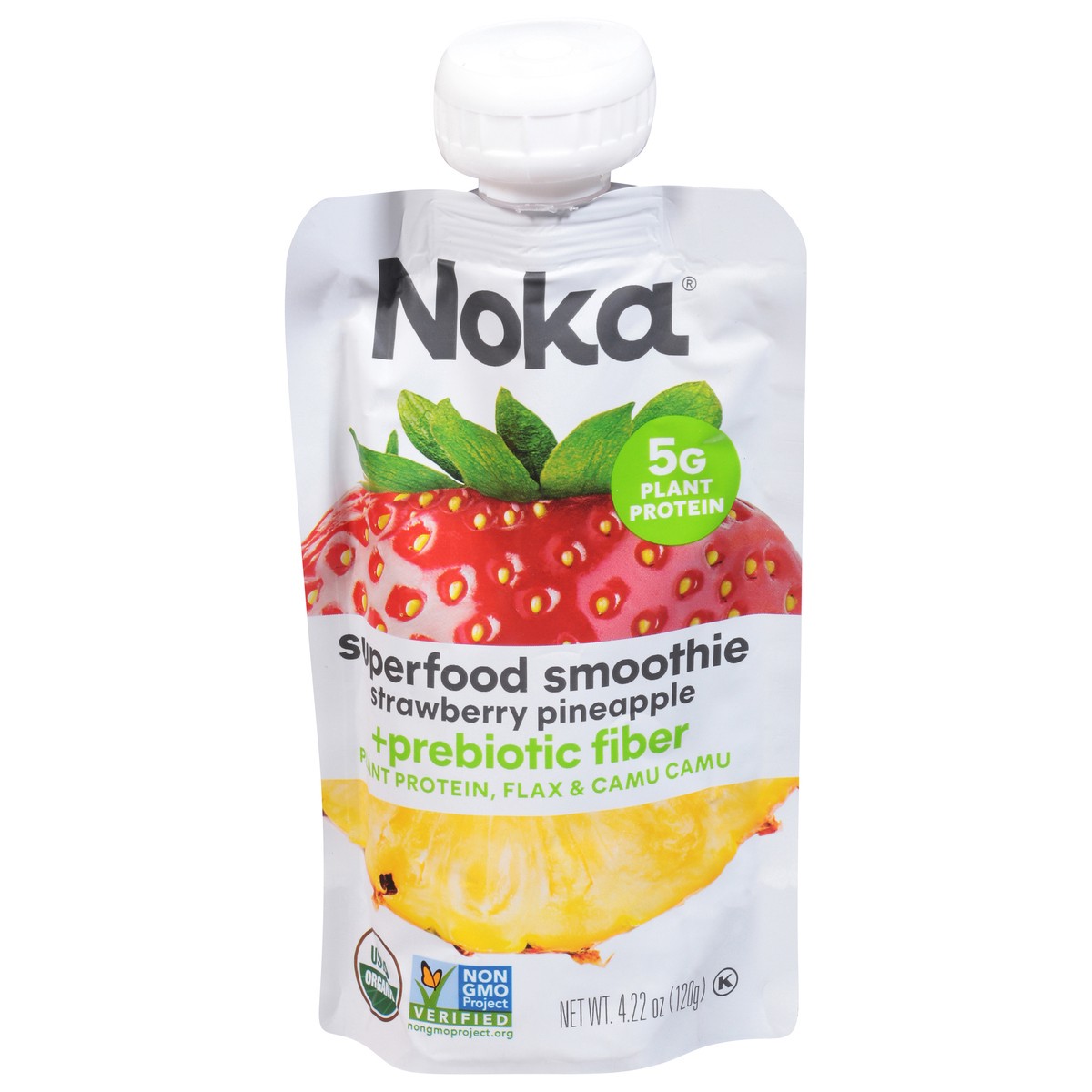 slide 1 of 9, NOKA Smoothie Org Straw Pineap, 4.22 oz